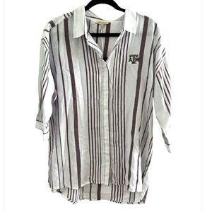 UG Apparel Texas A&M White/Maroon Striped Shirt